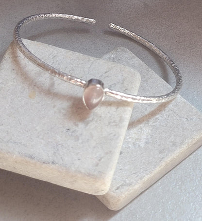 Elegant Silver Cuff Bracelet, Bridal Jewellery, Minimalist Wedding Bracelet, Bridesmaid Gift, Adjustable Silver Bangle