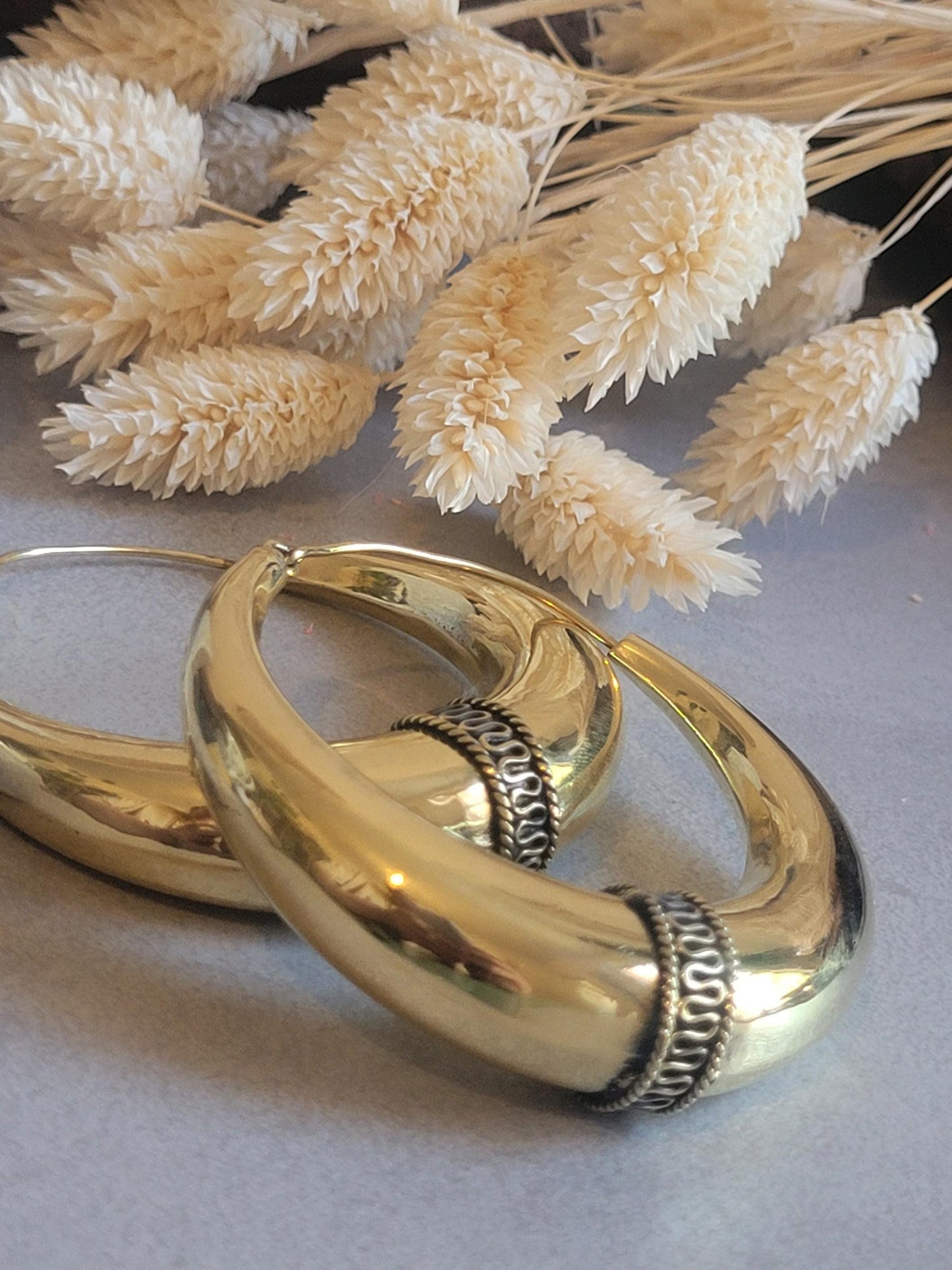 6cm Raw Brass Hoop Earrings | Large Minimalist Hoops | Everyday Statement Earrings | Lightweight Brass Hoops | Nickel & Lead Free Gift