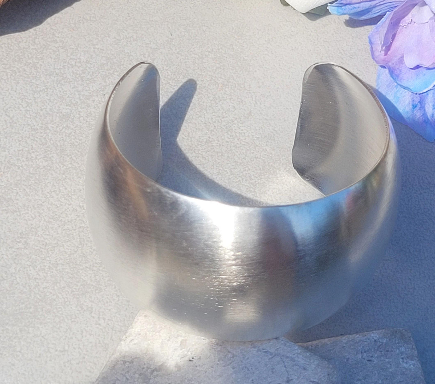 Silver Plated Minimalist Cuff Bracelet, Wide Bohemian Bangle, Statement Cuff, Modern Jewellery for Women, Everyday Bracelet, Gift for Her