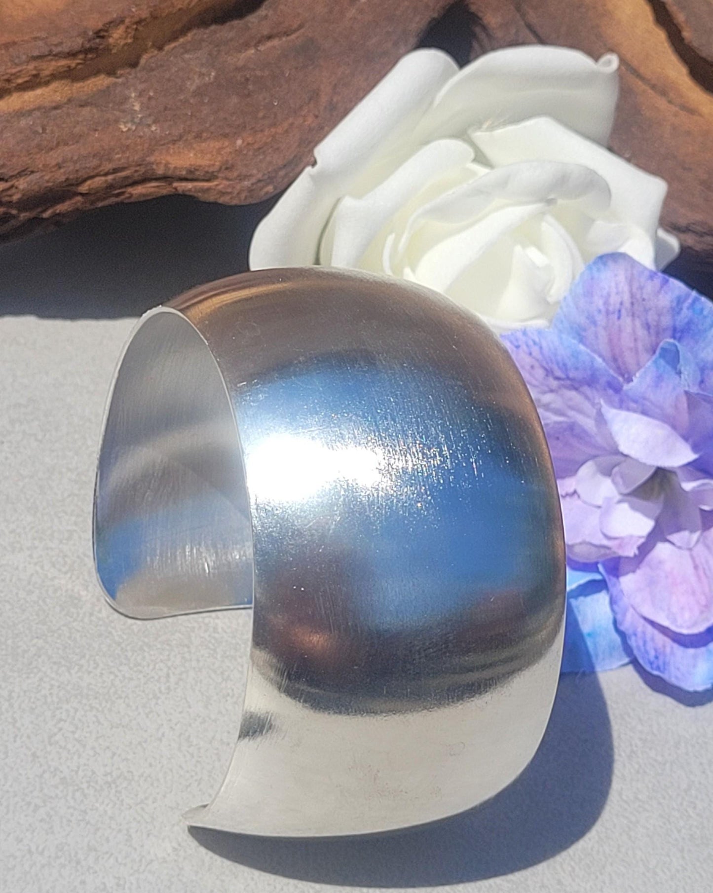 Silver Plated Minimalist Cuff Bracelet, Wide Bohemian Bangle, Statement Cuff, Modern Jewellery for Women, Everyday Bracelet, Gift for Her