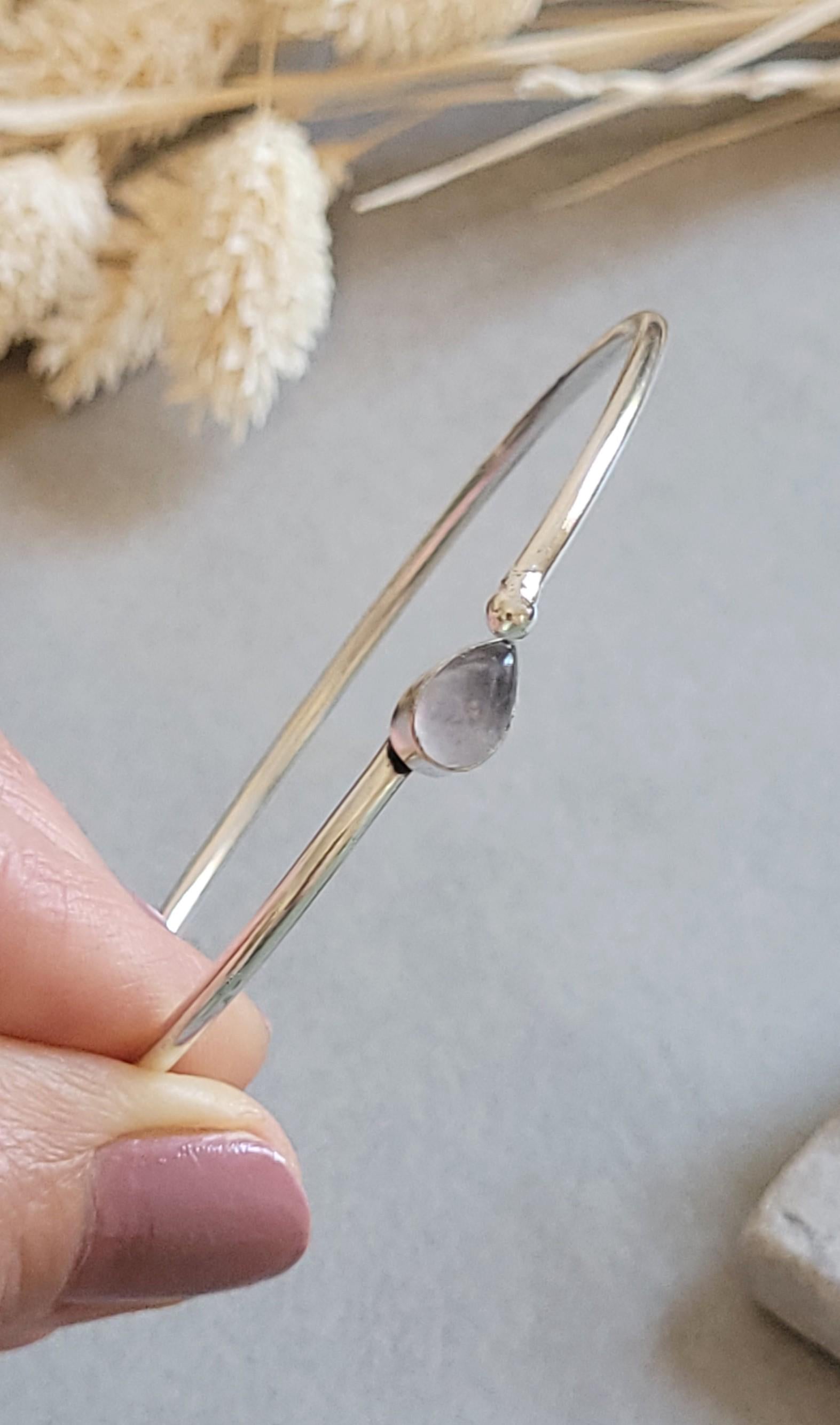 Silver Plated Minimalist Stacking Bracelet, Dainty Bangle, Everyday Bracelet, Thin Silver Cuff, Adjustable Bracelet, Gift for Her