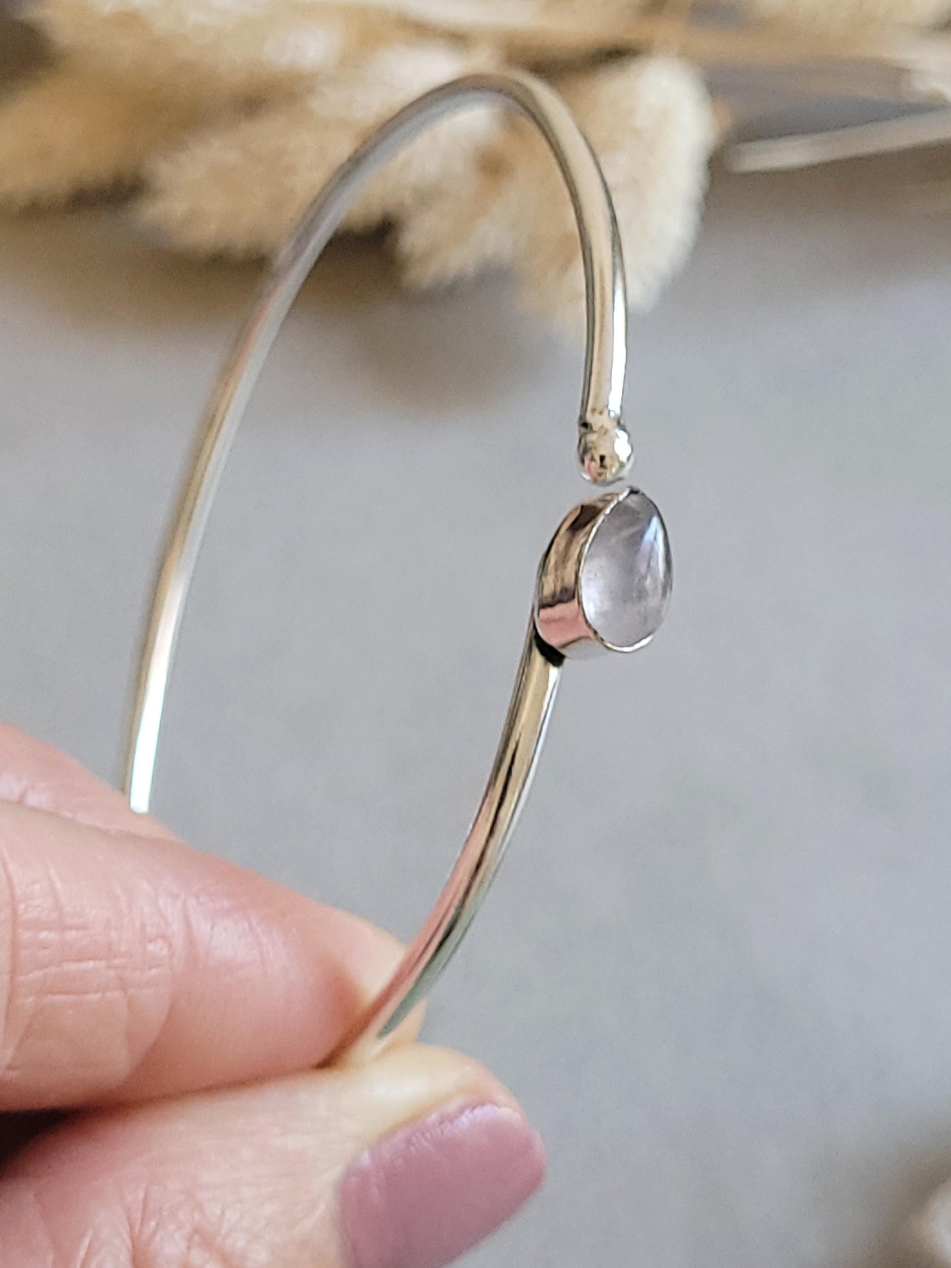 Silver Plated Minimalist Stacking Bracelet, Dainty Bangle, Everyday Bracelet, Thin Silver Cuff, Adjustable Bracelet, Gift for Her