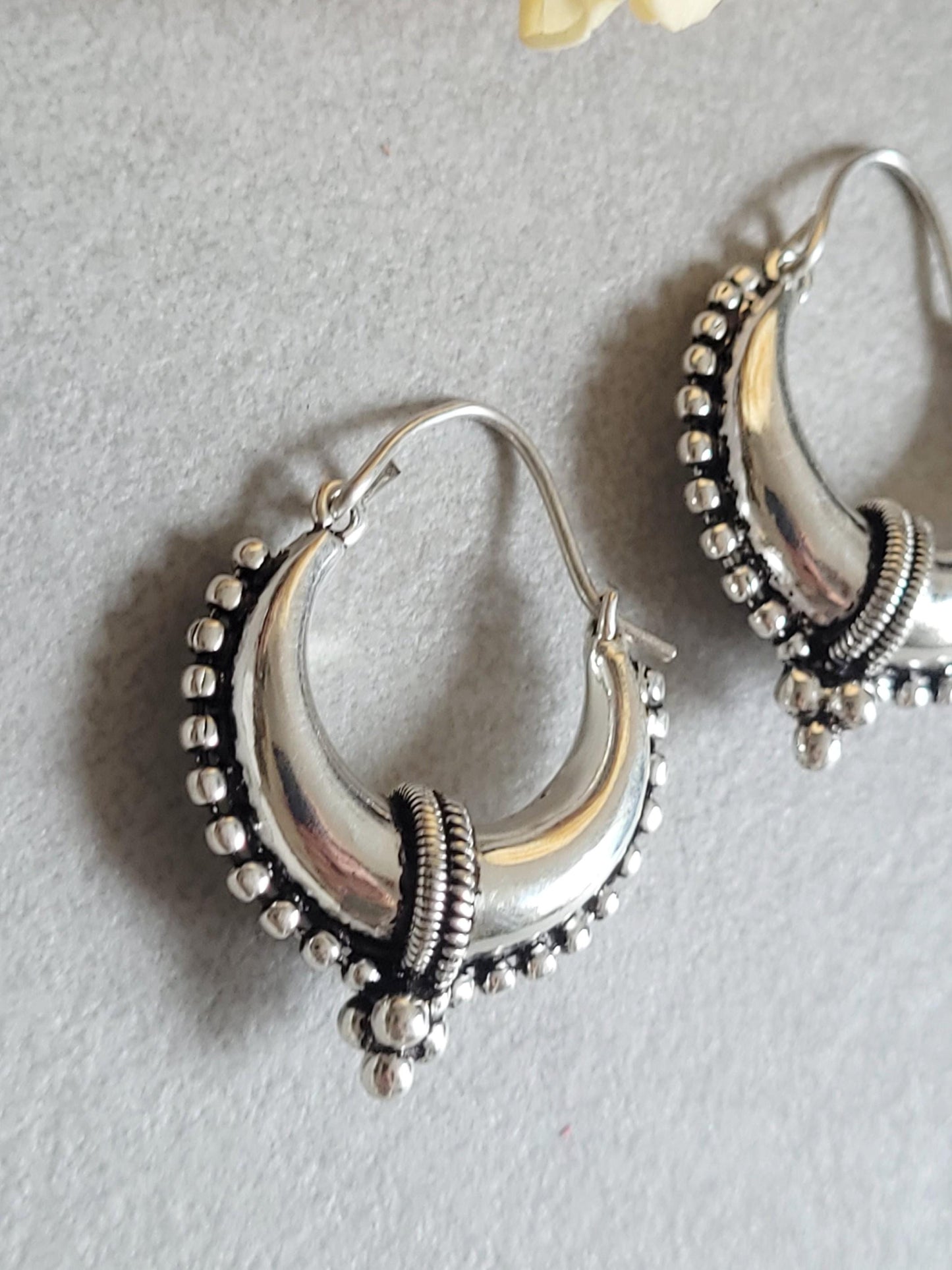 Silver Plated Minimalist Hoop Earrings | Lightweight Everyday Earrings | Boho Hoop Earrings | Simple Silver Earrings | Gift for Her