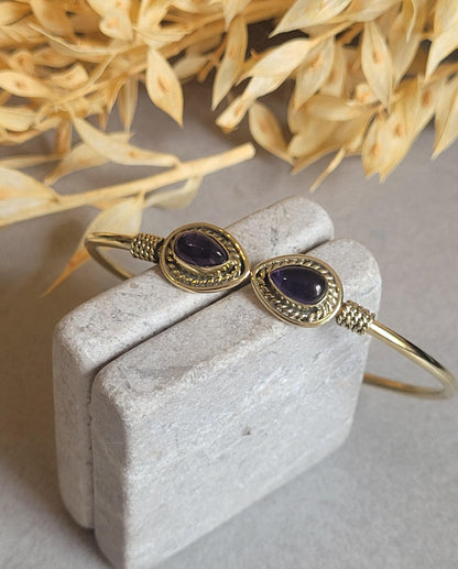 Raw Brass Teardrop Cuff Bracelet, Minimalist Gold Open Bangle, Adjustable Stacking Bracelet, Boho Jewellery, Gift for Her