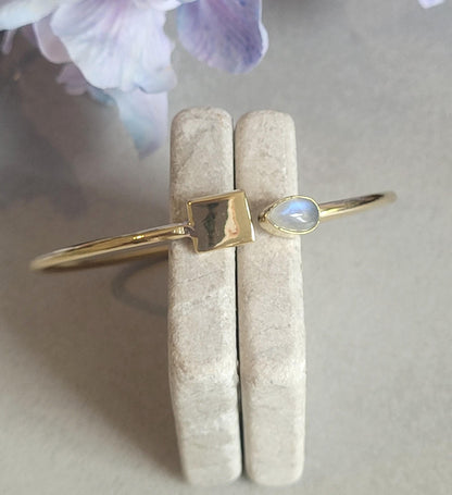 Minimalist Raw Brass Open Cuff Bracelet | Gold Boho Bangle | Adjustable Stacking Bracelet | Elegant Everyday Jewellery | Gift for Her