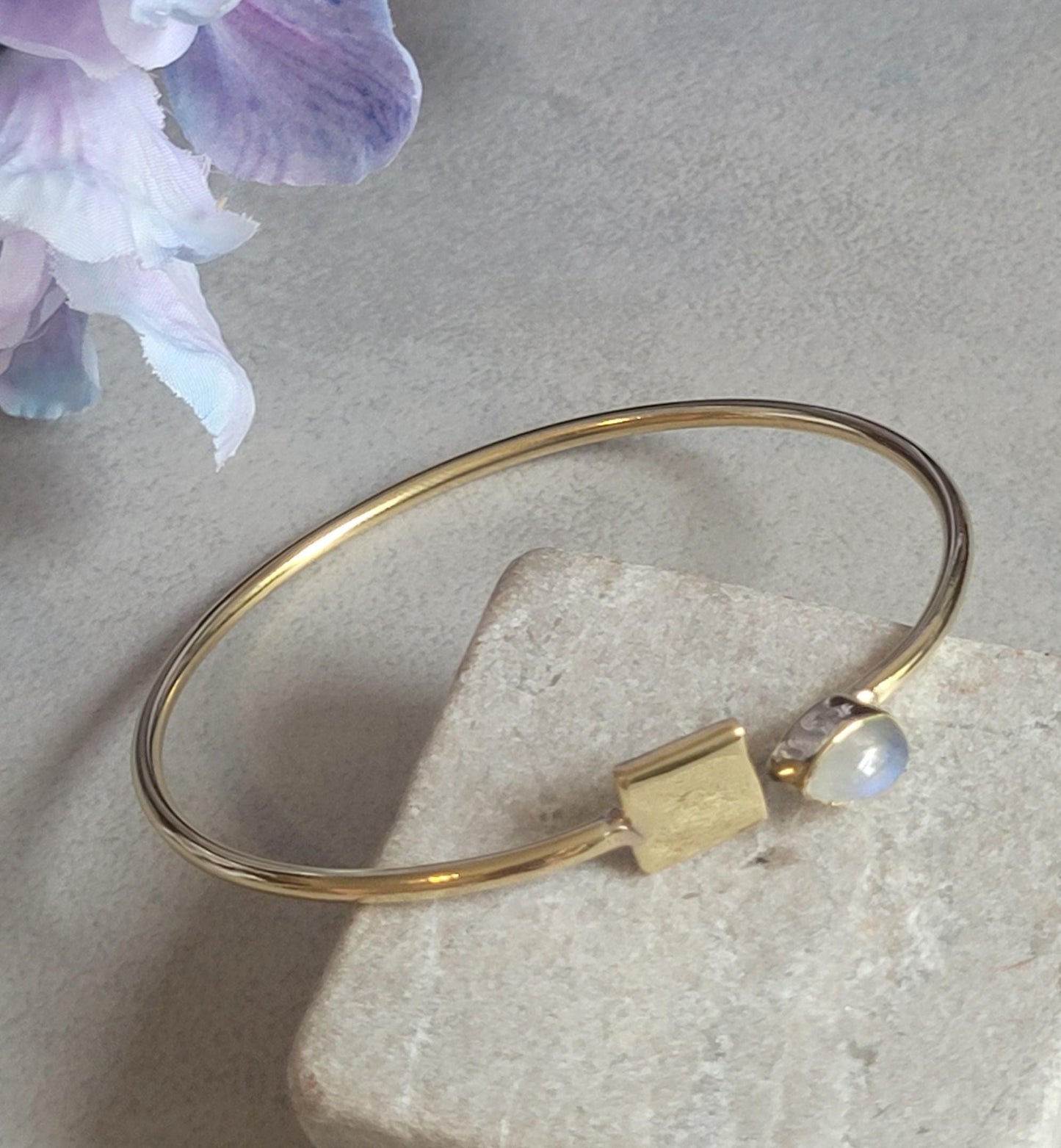 Minimalist Raw Brass Open Cuff Bracelet | Gold Boho Bangle | Adjustable Stacking Bracelet | Elegant Everyday Jewellery | Gift for Her