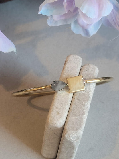 Minimalist Raw Brass Adjustable Bracelet | Dainty Stacking Bracelet | Boho Cuff Bracelet | Wedding Jewellery | Bridesmaid Gift | Gift for He
