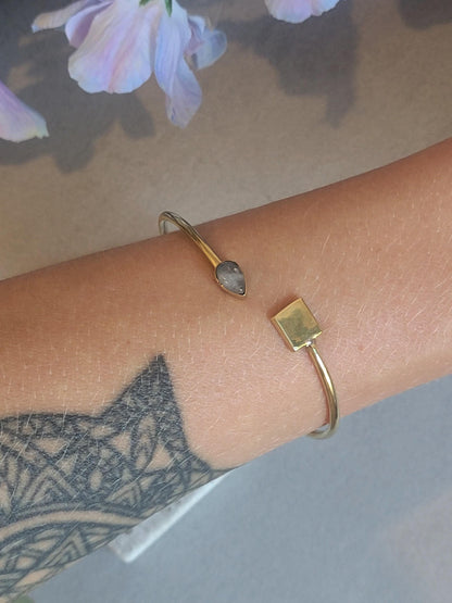 Minimalist Raw Brass Adjustable Bracelet | Dainty Stacking Bracelet | Boho Cuff Bracelet | Wedding Jewellery | Bridesmaid Gift | Gift for He
