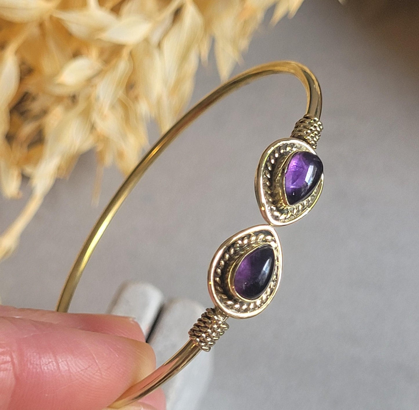 Raw Brass Teardrop Cuff Bracelet, Minimalist Gold Open Bangle, Adjustable Stacking Bracelet, Boho Jewellery, Gift for Her
