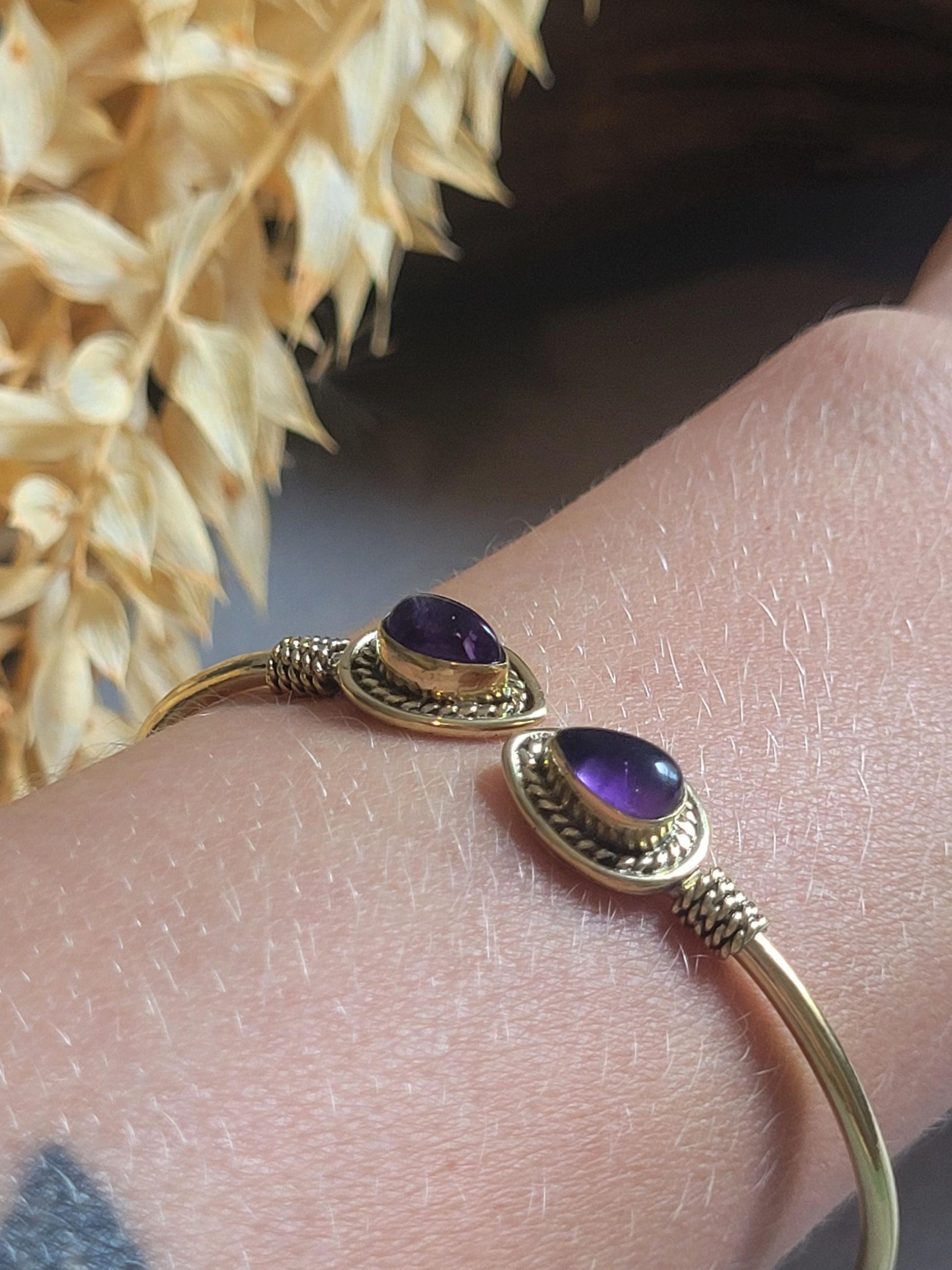 Raw Brass Teardrop Cuff Bracelet, Minimalist Gold Open Bangle, Adjustable Stacking Bracelet, Boho Jewellery, Gift for Her