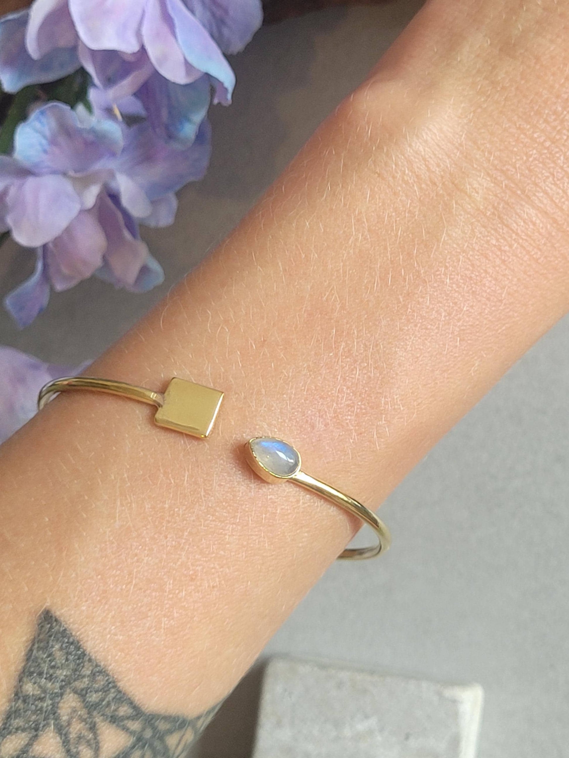 Minimalist Raw Brass Open Cuff Bracelet | Gold Boho Bangle | Adjustable Stacking Bracelet | Elegant Everyday Jewellery | Gift for Her
