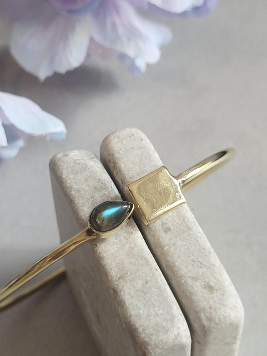 Minimalist Raw Brass Adjustable Cuff Bracelet | Open Bangle | Boho Brass Bracelet | Everyday Bracelet | Nickel Free Gift for Her