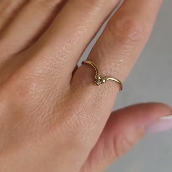 Minimalist Brass Point Ring: Elegant Dainty Jewelry