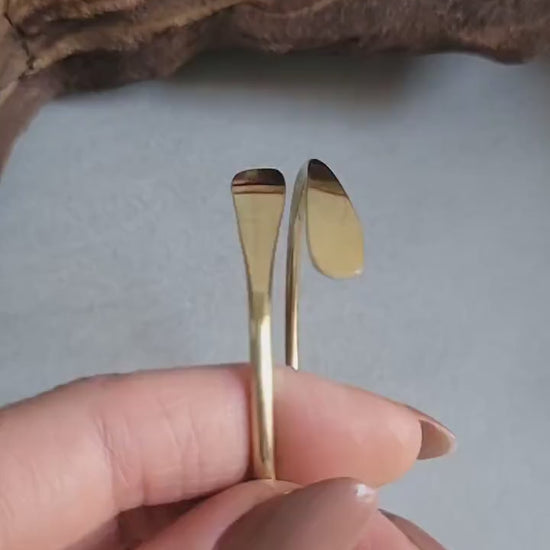 Hammered Brass Bracelet: Adjustable Minimalist Jewelry