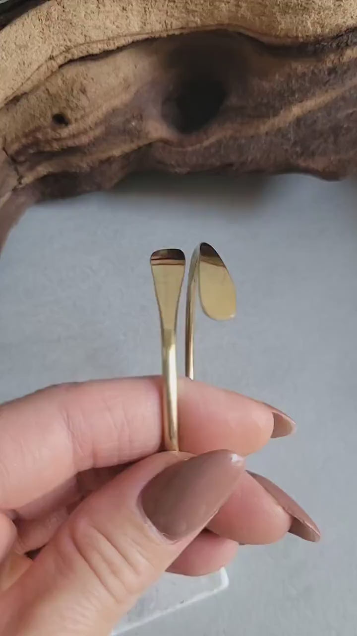 Hammered Brass Bracelet: Adjustable Minimalist Jewelry