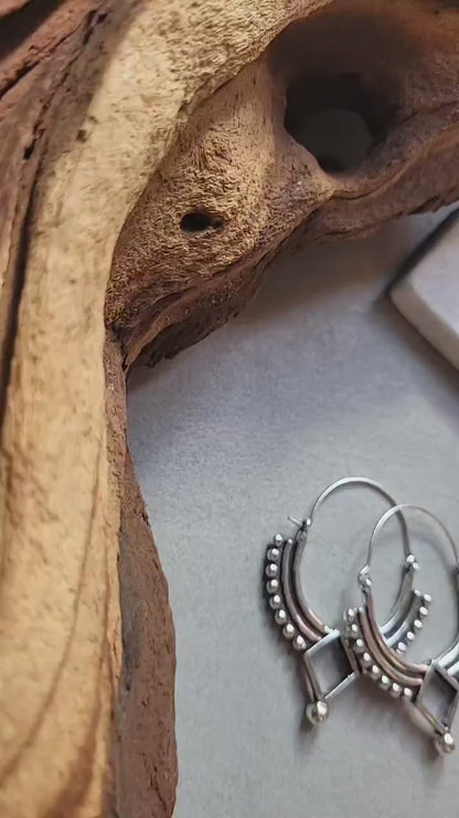 Silver bohemian hoops: Silver style unique jewellery