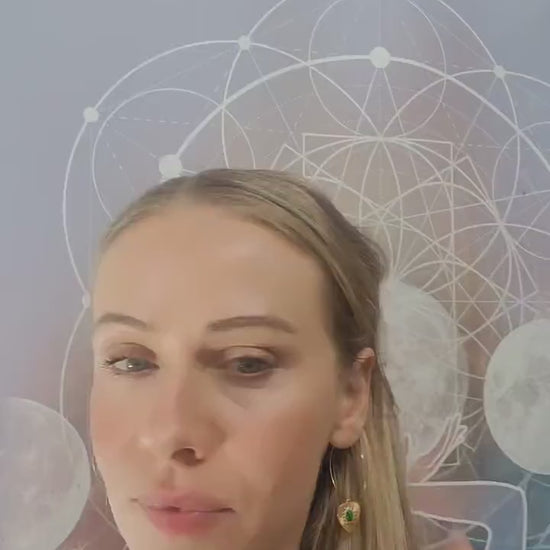 Gold hoops / Malachite / Hoop earrings / 18k gold plated / Gift / Crystal / Wedding / Bridesmaid