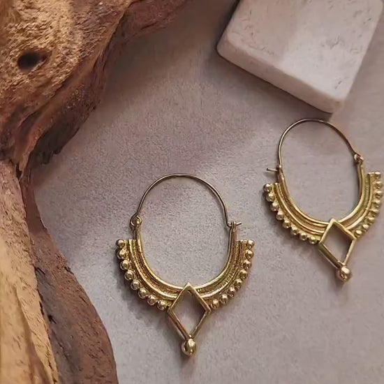 Gold bohemian hoops: Silver style unique jewellery / Golden jewellery
