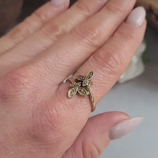 Butterfly Raw Brass Ring • Adjustable Bohemian Jewelry