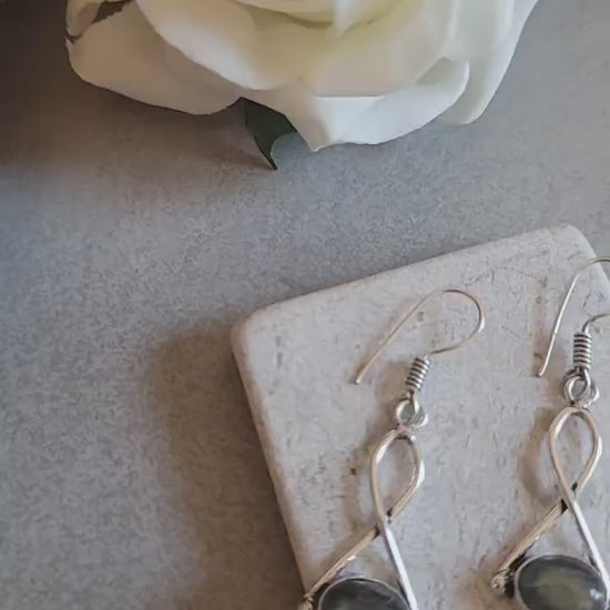 Dainty silver dangle earrings / Silver plated jewelry