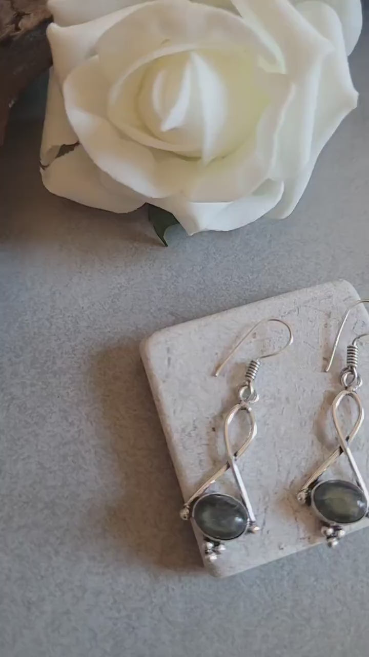 Dainty silver dangle earrings / Silver plated jewelry
