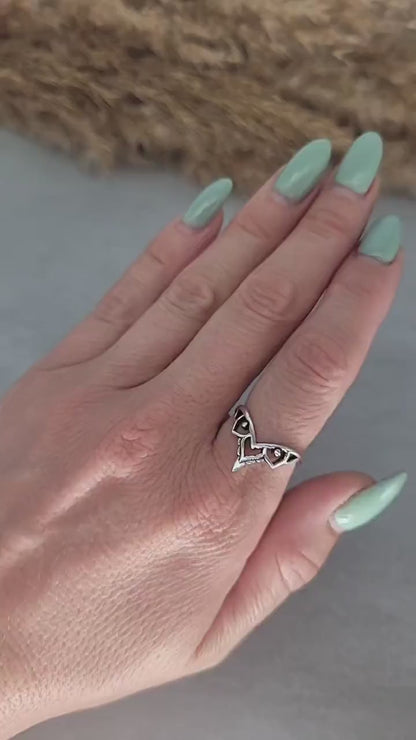 Dainty Silver Point Ring: Elegant Minimalist Stackable Jewelry
