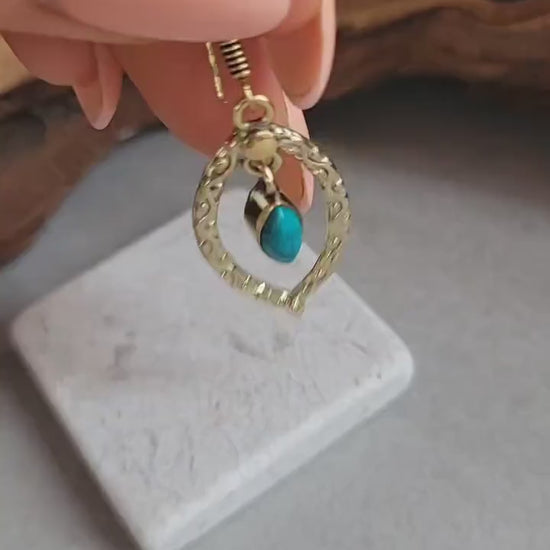 Golden Dangle drop earrings / Gift for her / Elegant style earrings