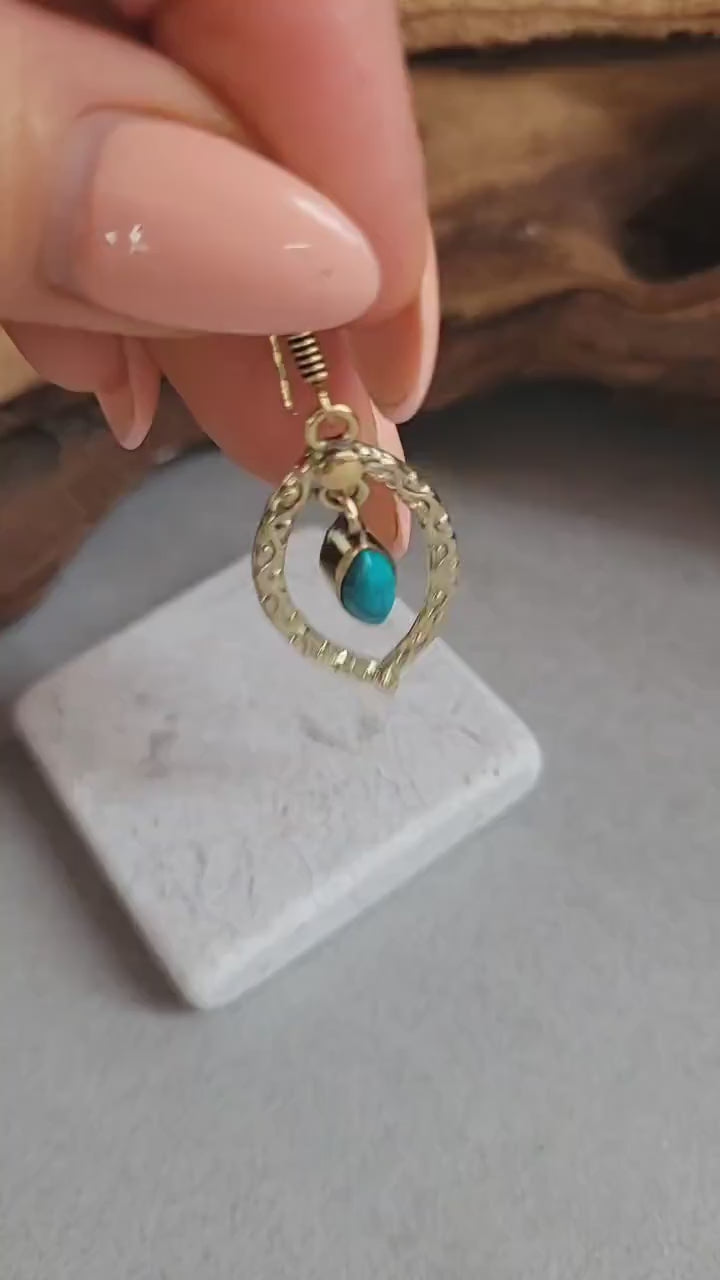 Golden Dangle drop earrings / Gift for her / Elegant style earrings