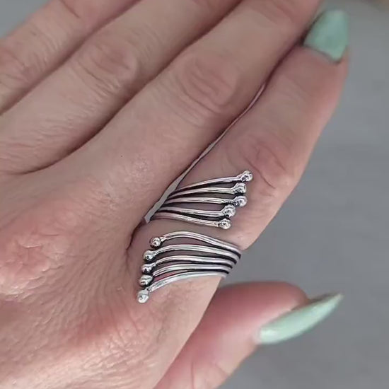 silver wrap ring / silver ring / bohemian jewellery / boho ring / gifts for her / Unique