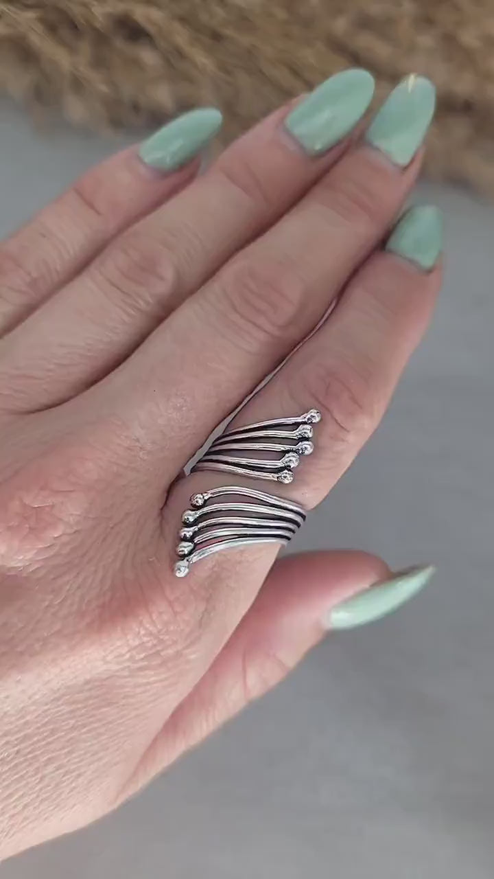 silver wrap ring / silver ring / bohemian jewellery / boho ring / gifts for her / Unique