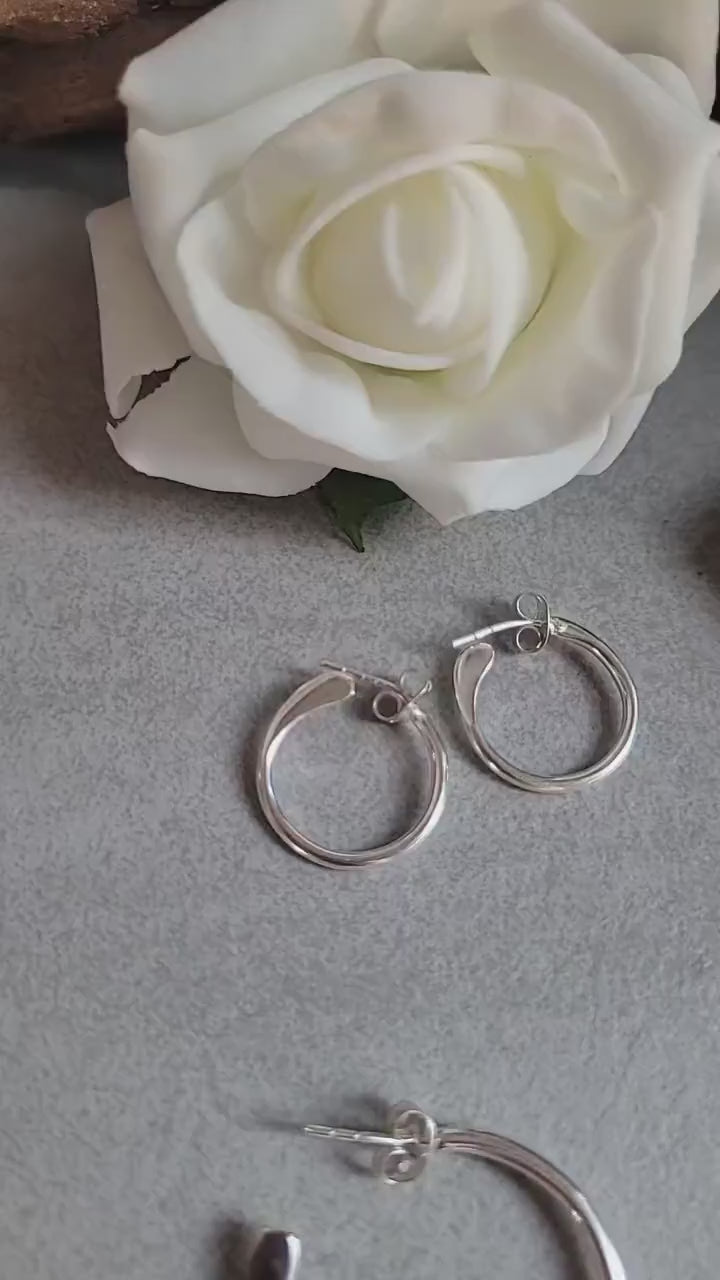 Silver plated hoops / Hypoallergenic nickel free jewelry / Simple hoops