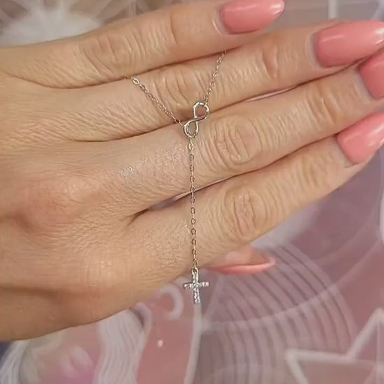 Sterling silver cross necklace / Minimal / Minimalist / Gift / Cross / Silver / Layer necklace