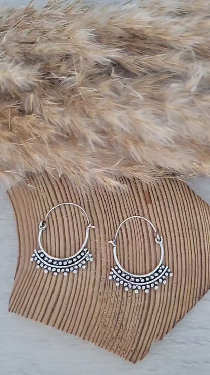 Silver bali hoops / Dainty hoops / Cute gift / Silver hoops / Ethnic / Festival / Wedding / Pretty