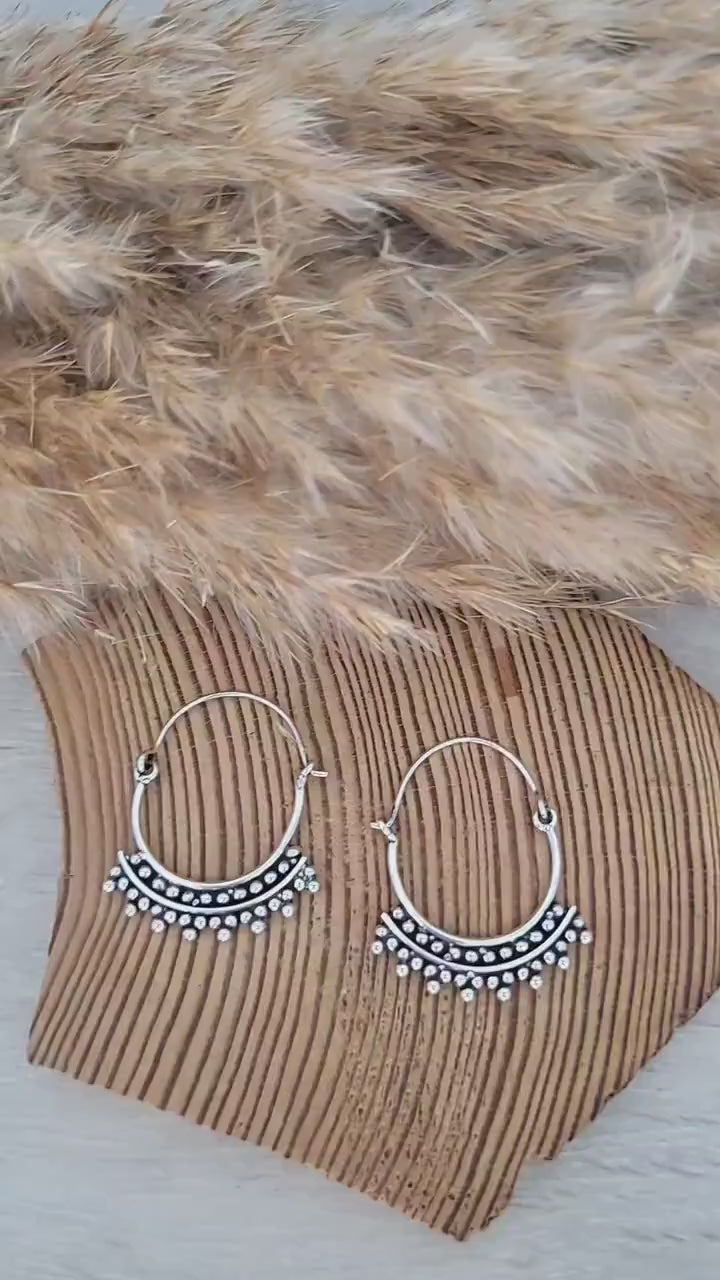 Silver bali hoops / Dainty hoops / Cute gift / Silver hoops / Ethnic / Festival / Wedding / Pretty