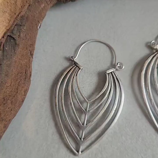 Elegant Silver Teardrop Earrings: Handmade Boho Jewelry
