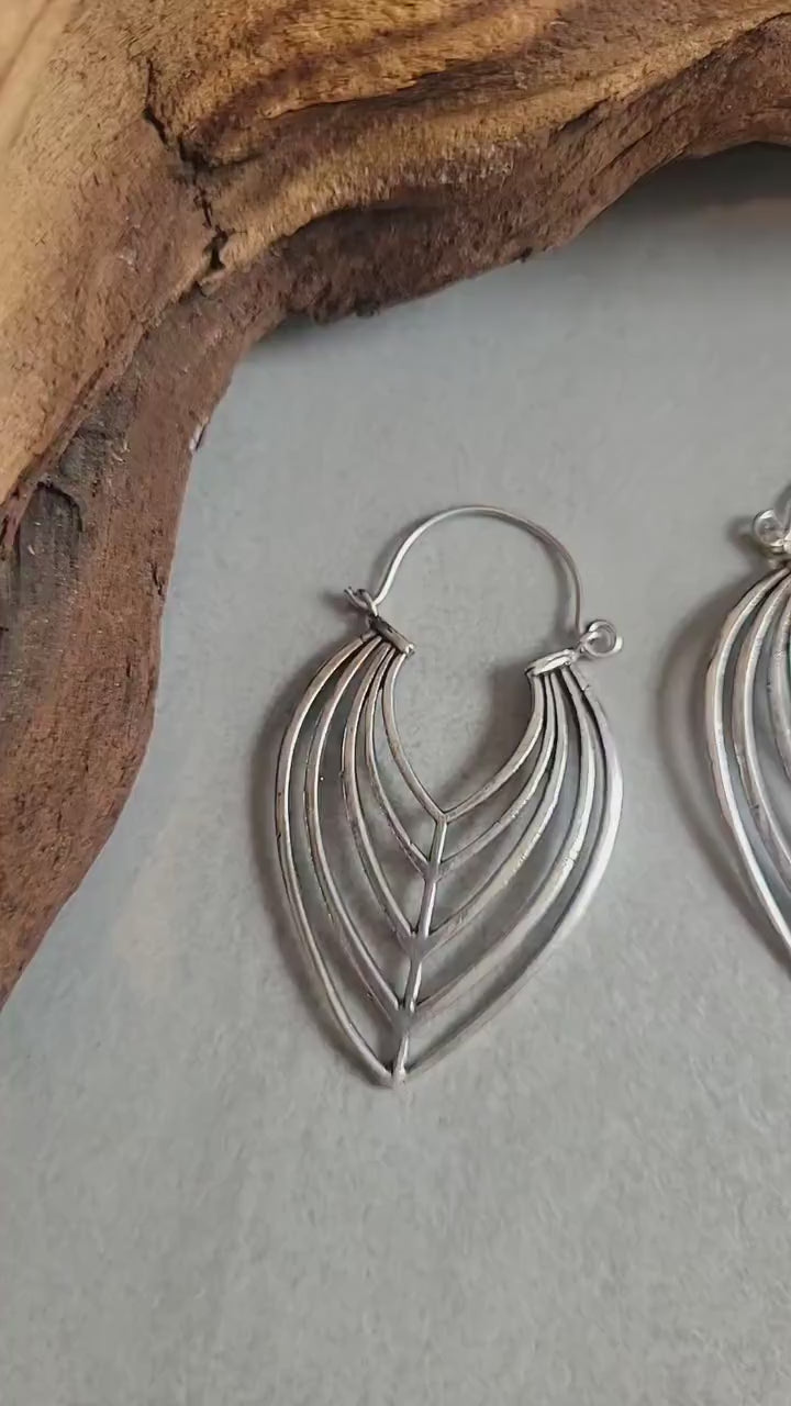 Elegant Silver Teardrop Earrings: Handmade Boho Jewelry