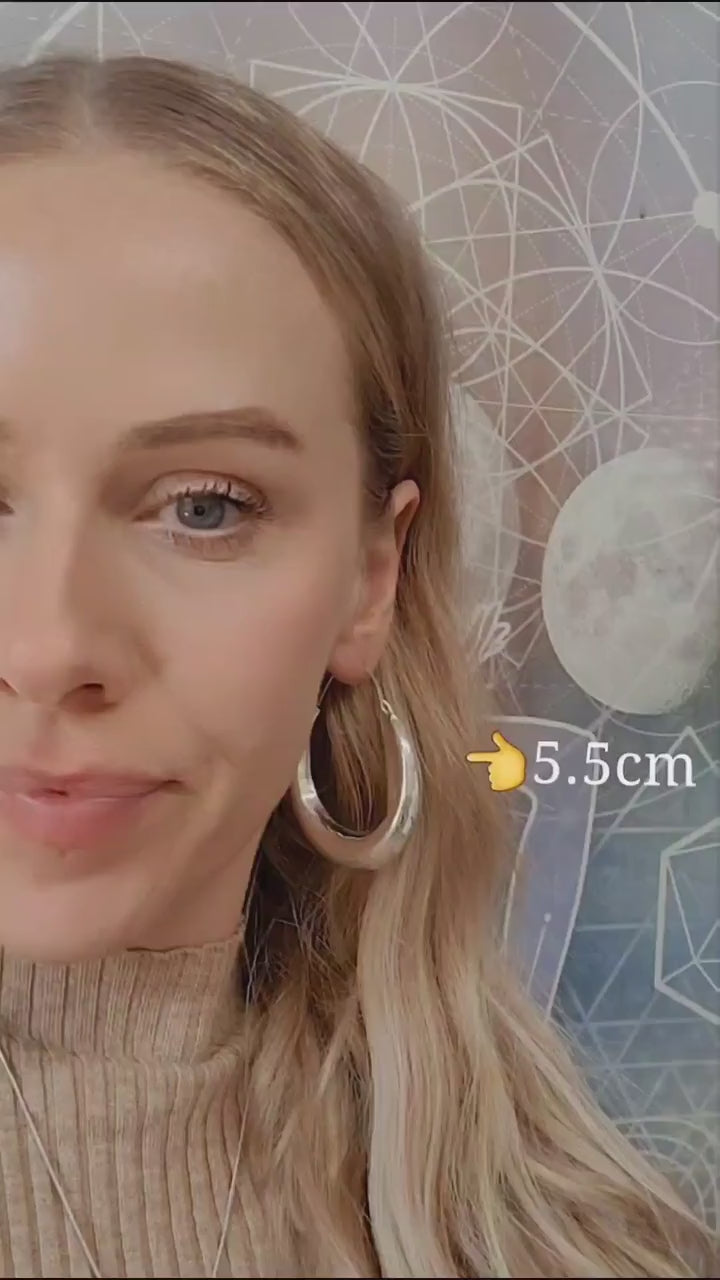 Silver hoop earrings / Classic hoops / Chunky earrings/ Simple jewellery / Unique / Hippie / Free shipping