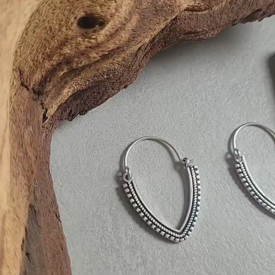 Dainty Silver Plated Hoop Earrings: Minimalist Bohemian Jewelry