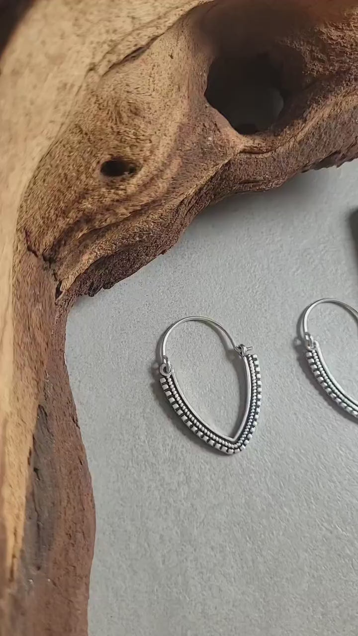 Dainty Silver Plated Hoop Earrings: Minimalist Bohemian Jewelry