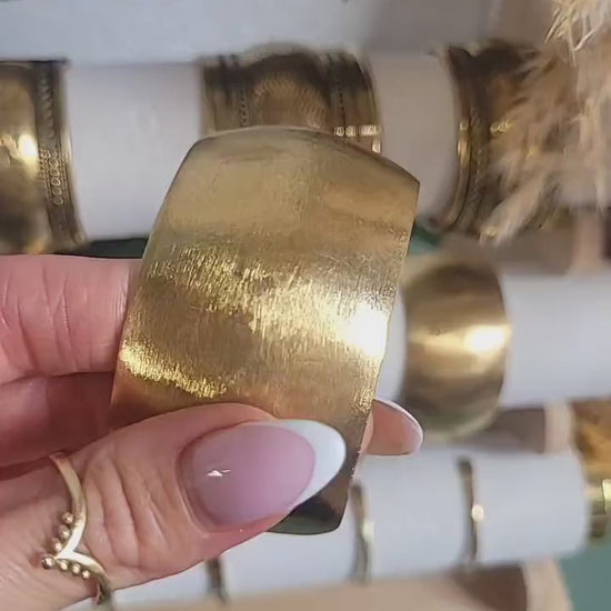 Brass cuff bracelet: Statement bohemian jewellery