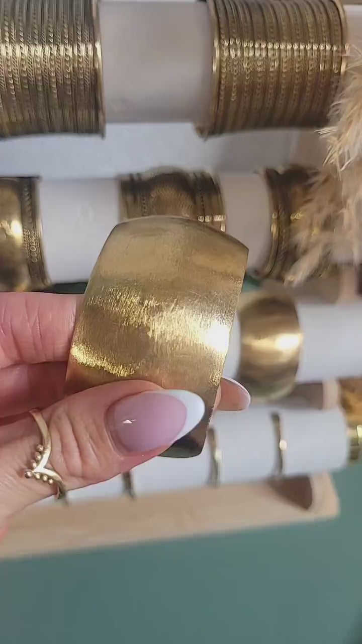 Brass cuff bracelet: Statement bohemian jewellery