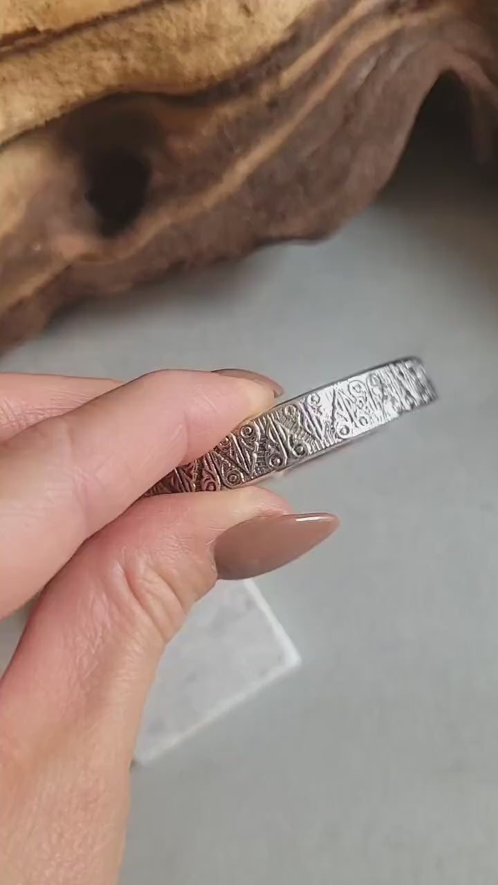 Adjustable Silver Plated Unisex Cuff Bracelet: Ethnic Tribal Design