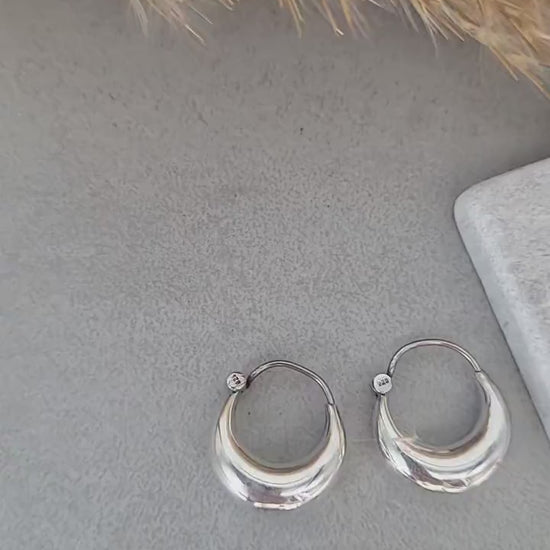 Sterling Silver Hoop Earrings: Lightweight Chunky Hoops