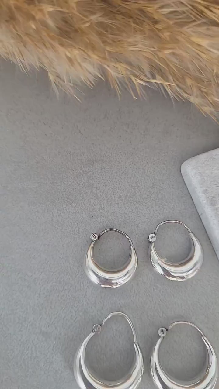 Sterling Silver Hoop Earrings: Lightweight Chunky Hoops