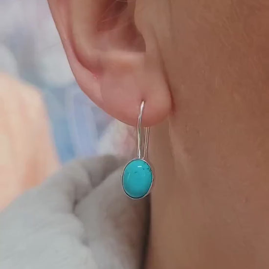 Silver plated dangle earrings / Gift for her / Minimalist jewelry