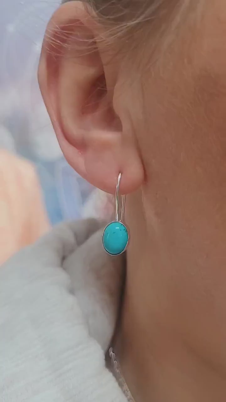 Silver plated dangle earrings / Gift for her / Minimalist jewelry
