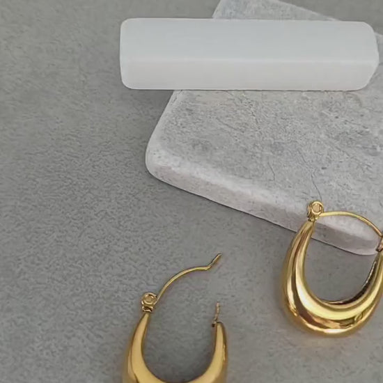 Minimalist 18k Gold Plated Hoops: Hypoallergenic Earrings