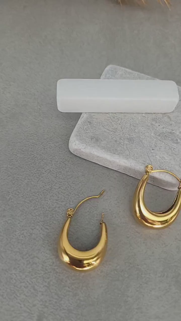 Minimalist 18k Gold Plated Hoops: Hypoallergenic Earrings