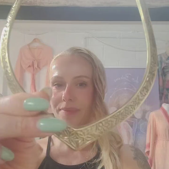 Golden choker / Brass jewellery / Tribal / Unique design / Gift / Boho / Bohemian / Festival / Hippie / Ethnic