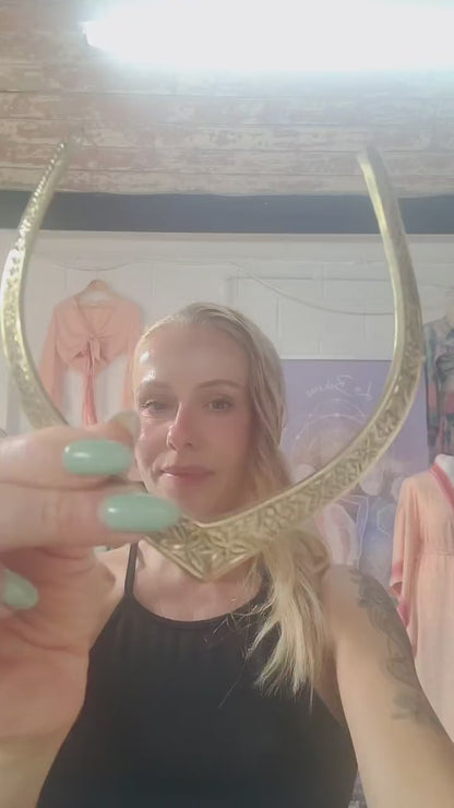 Golden choker / Brass jewellery / Tribal / Unique design / Gift / Boho / Bohemian / Festival / Hippie / Ethnic